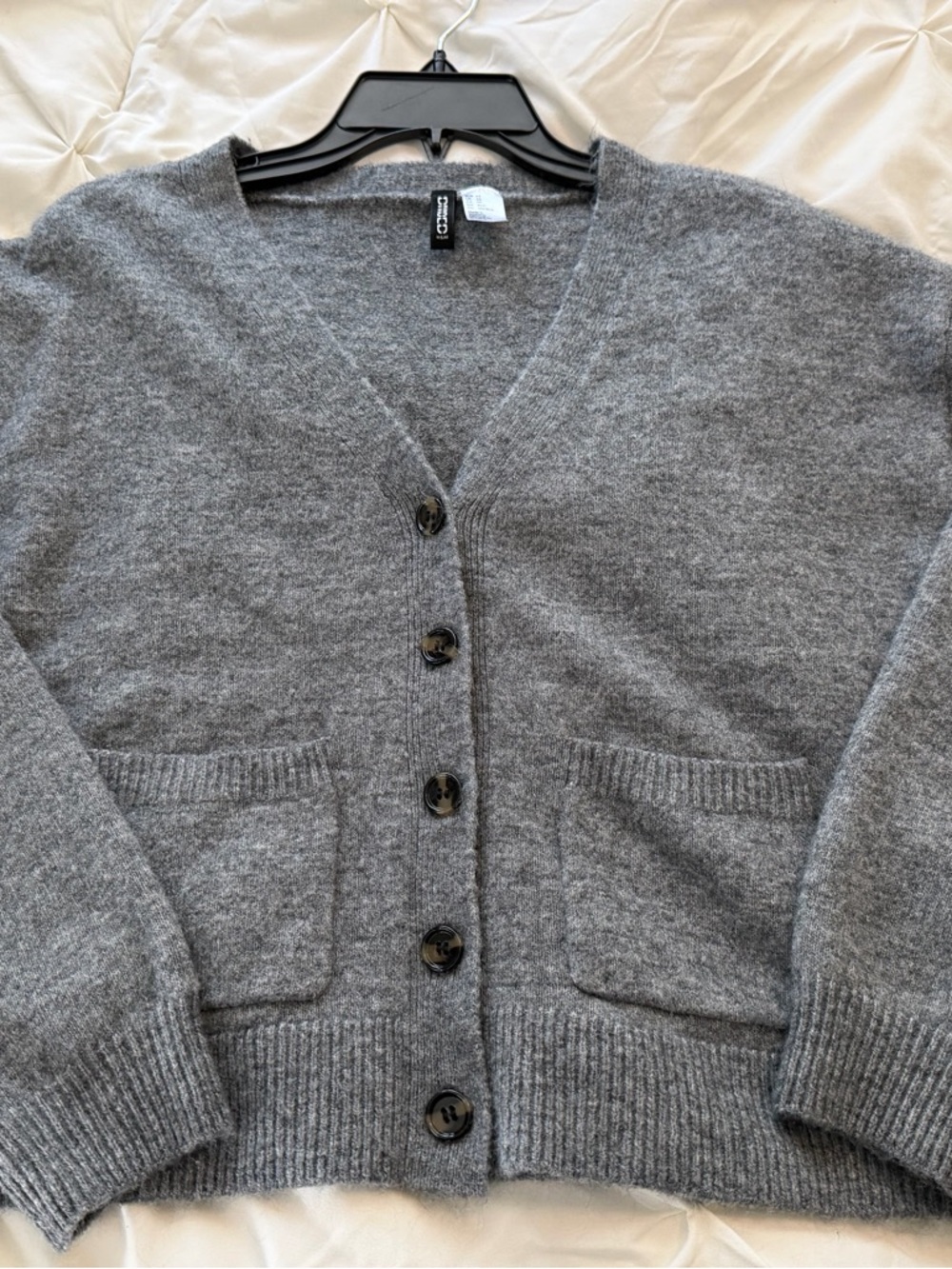 H&M V-Neck Button Down Cardigan - Size XS, Gray - NWOT